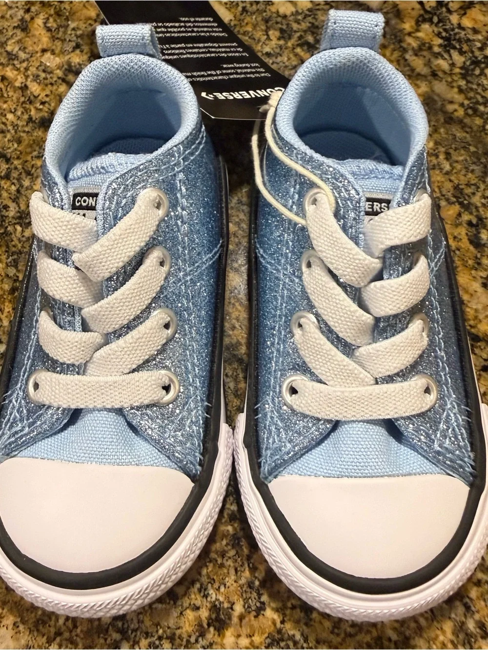 Converse CTAS Madison Ox Infant Size 4 Blue Glitter Sparkle Sneakers A13159C NEW